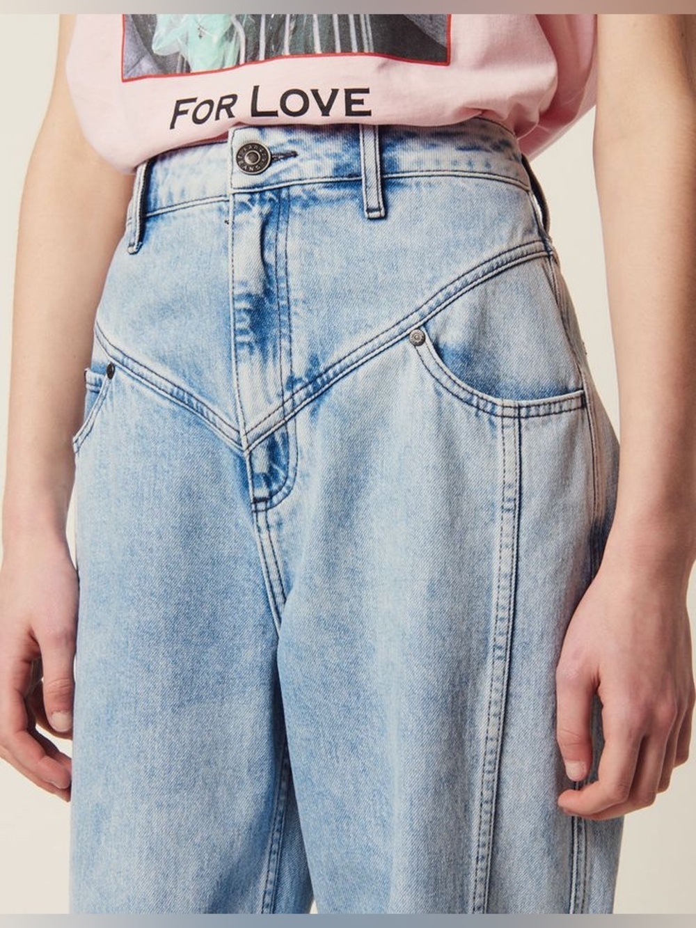 Sandro Light Wash Straight Leg Jean Western Size 4